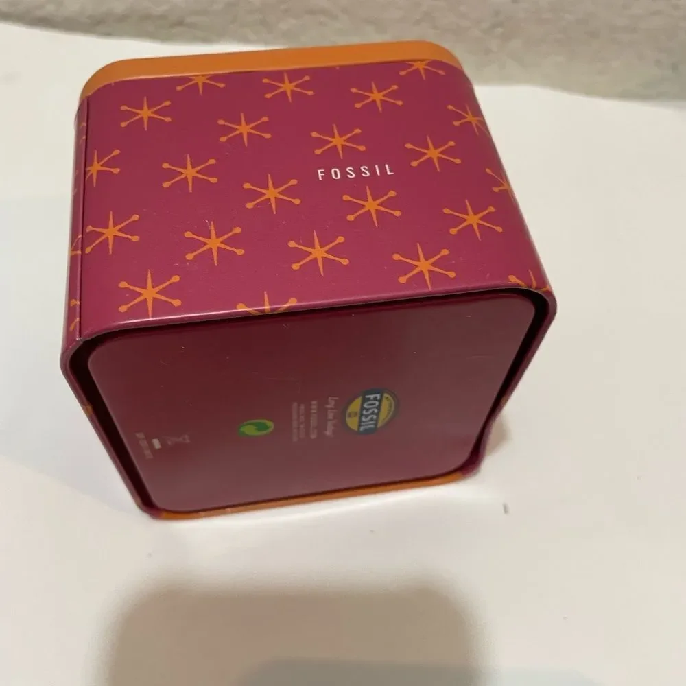 1 Fossil Collectible Presentation Genuine Display Gift Watch Tin Box empty